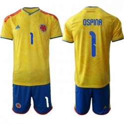 Colombia 2026 FIFA World Cup Soccer Jersey Yellow #1 OSPINA
