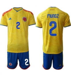 Colombia 2026 FIFA World Cup Soccer Jersey Yellow #2 MUNOZ Colombia 2026 FIFA World Cup Soccer Jersey Yellow #2 MUNOZ
