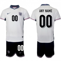 Men England Custom 2024 25 White Home Soccer Jersey Suit