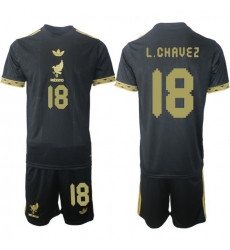 Men Mexico 2025 Soccer Jerseys BlackGold #18 L.CHAVEZ