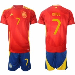 Men Spain Team 7 Ral 2024 25 Red Home Soccer Jersey Suit