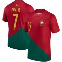 Men Portugal Team 7 Cristiano Ronaldo Red Green Soccer Jersey