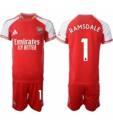 Men Arsenal FC 1 Aaron Ramsdale Red 2025 Home Soccer Jersey Suit