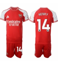 Men Arsenal FC 14 Thierry Henry Red 2025 Home Soccer Jersey Suit