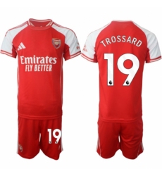 Men Arsenal FC 19 Leandro Trossard Red 2025 Home Soccer Jersey Suit