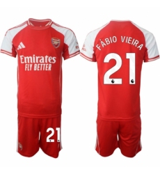 Men Arsenal FC 21 Fbio Vieira Red 2025 Home Soccer Jersey Suit