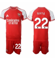Men Arsenal FC 22 David Raya Red 2025 Home Soccer Jersey Suit
