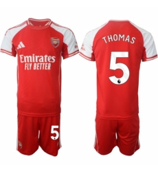 Men Arsenal FC 5 Thomas Red 2025 Home Soccer Jersey Suit