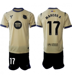 Men FC Barcelona 2026 Soccer Jerseys Beige #17 MARCOS A Men FC Barcelona 2026 Soccer Jerseys Beige #17 MARCOS A