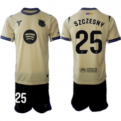 Men FC Barcelona 2026 Soccer Jerseys Beige #25 SZCZESNY