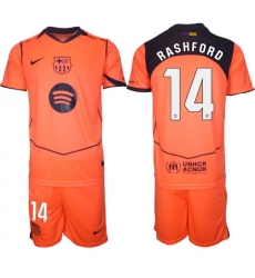 Men FC Barcelona 2026 Soccer Jerseys Orange #14 RASHFORD Men FC Barcelona 2026 Soccer Jerseys Orange #14 RASHFORD