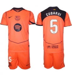 Men FC Barcelona 2026 Soccer Jerseys Orange #5 CUBARSI Men FC Barcelona 2026 Soccer Jerseys Orange #5 CUBARSI
