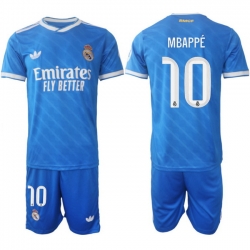 Men Real Madrid 2026 Soccer Jerseys Blue #10 MBAPPE
