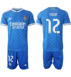 Men Real Madrid 2026 Soccer Jerseys Blue #12 TRENT