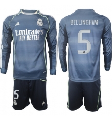 Men Real Madrid 2026 Soccer Jerseys DarkBlue Long #5 BELLINGHAM