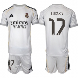 Men Real Madrid 2026 Soccer Jerseys White #17 LUCAS V.