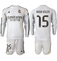 Men Real Madrid 2026 Soccer Jerseys White Long #15 ARDA GULER