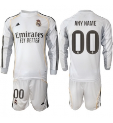 Men Real Madrid 2026 Soccer Jerseys White Long CUSTOM