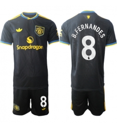 Men Manchester United 2026 Soccer Jerseys Black #8 B.FERNANDES