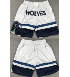 Men Minnesota Timberwolves White Mitchell  26 Ness Shorts