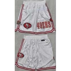 Men San Francisco 49ers White Shorts  