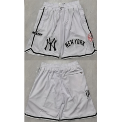Men New Yok Yankees White Shorts  