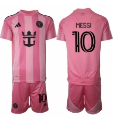 Men Inter Miami CF 10 Lionel Messi 25 26 Pink Home Soccer Jersey Suit