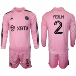 Men Inter Miami CF 2 Yedlyn 2023 24 Pink Home Soccer Jersey Suit