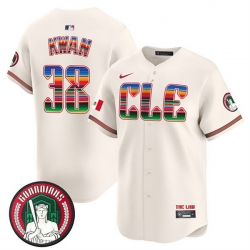 Men Cleveland Guardians 38 Steven Kwan Cream Mexico Vapor Premier Limited Stitched Baseball Jersey