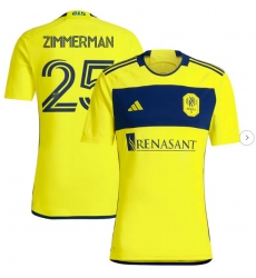 Mens Nashville SC Walker Zimmerman adidas Yellow 2024 The 615 Kit Replica Player Jersey