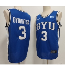 Men BYU Cougars Nike #3 AJ Dybantsa Blue Sttiched Basketball Jersey