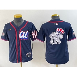 Women American League New York Yankees Team Big Logo Navy 2025 All Star Edition Limited Stitched Baseball Jersey  2