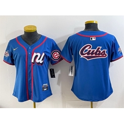 Women National League Chicago Cubs Team Big Logo Blue 2025 All Star Edition Limited Stitched Baseball Jersey 