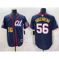 Men American League 56 Randy Arozarena Navy 2025 All Star Edition Limited Stitched Baseball Jersey