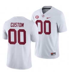 Alabama Crimson Tide Custom White College Football Men's Away Game Jersey Alabama Crimson Tide Custom White College Football Men's Away Game Jersey