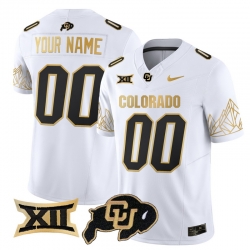 Men Women Youth Colorado Buffaloes Big 12 XII Patch Gold Vapor Limited Custom Jersey All stitched White Gold