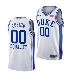 Duke Blue Devils Custom White Equality Men Jersey Duke Blue Devils Custom White Equality Men Jersey