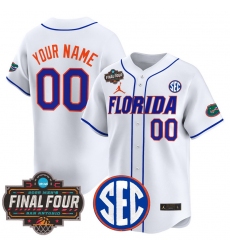 Men Women Youth Florida Gators 2025 Final Four Patch Vapor Baseball Custom Jersey All Stitched White Men Women Youth Florida Gators 2025 Final Four Patch Vapor Baseball Custom Jersey All Stitched White