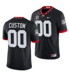 Georgia Bulldogs Custom Black Mascot 100Th Anniversary Men Jersey Georgia Bulldogs Custom Black Mascot 100Th Anniversary Men Jersey