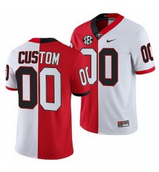 Georgia Bulldogs Custom Red White Split Edition Men Jersey Georgia Bulldogs Custom Red White Split Edition Men Jersey