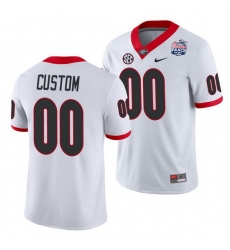Georgia Bulldogs Custom White 2021 Peach Bowl College Football Jersey Georgia Bulldogs Custom White 2021 Peach Bowl College Football Jersey