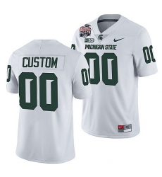 Michigan State Spartans Custom White 2021 Peach Bowl College Football Playoff Jersey Michigan State Spartans Custom White 2021 Peach Bowl College Football Playoff Jersey