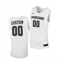 Michigan State Spartans Custom White Replica Men Jersey Michigan State Spartans Custom White Replica Men Jersey