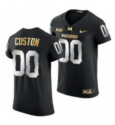 Michigan Wolverines Custom 2021 22 Golden Edition Elite Football Black Jersey Michigan Wolverines Custom 2021 22 Golden Edition Elite Football Black Jersey