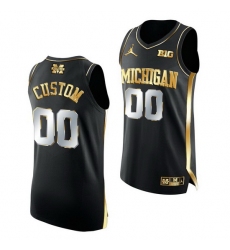 Michigan Wolverines Custom 2021 March Madness Golden Authentic Black Jersey Michigan Wolverines Custom 2021 March Madness Golden Authentic Black Jersey