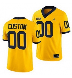 Michigan Wolverines Custom Maize College Football Men Jersey Michigan Wolverines Custom Maize College Football Men Jersey