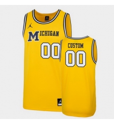 Michigan Wolverines Custom Maize Replica 1989 Throwback College Basketball Jersey Michigan Wolverines Custom Maize Replica 1989 Throwback College Basketball Jersey