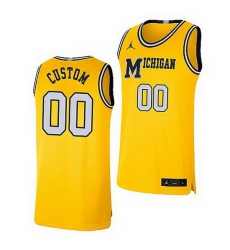 Michigan Wolverines Custom Maize Retro Limited Basketball Jersey Michigan Wolverines Custom Maize Retro Limited Basketball Jersey