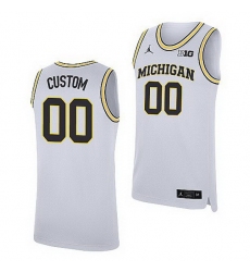 Michigan Wolverines Custom White Replica College Basketball Jersey_1 Michigan Wolverines Custom White Replica College Basketball Jersey_1