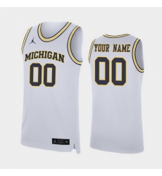 Michigan Wolverines Custom White Replica College Basketball Jersey_2 Michigan Wolverines Custom White Replica College Basketball Jersey_2
